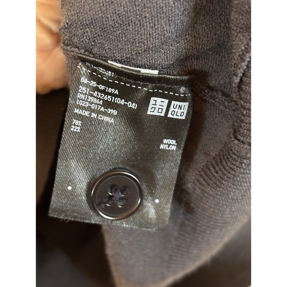 +J UNIQLO + JIL SANDER Gray Wool Blend V Neck Cardigan Sweater L - Picture 4 of 5